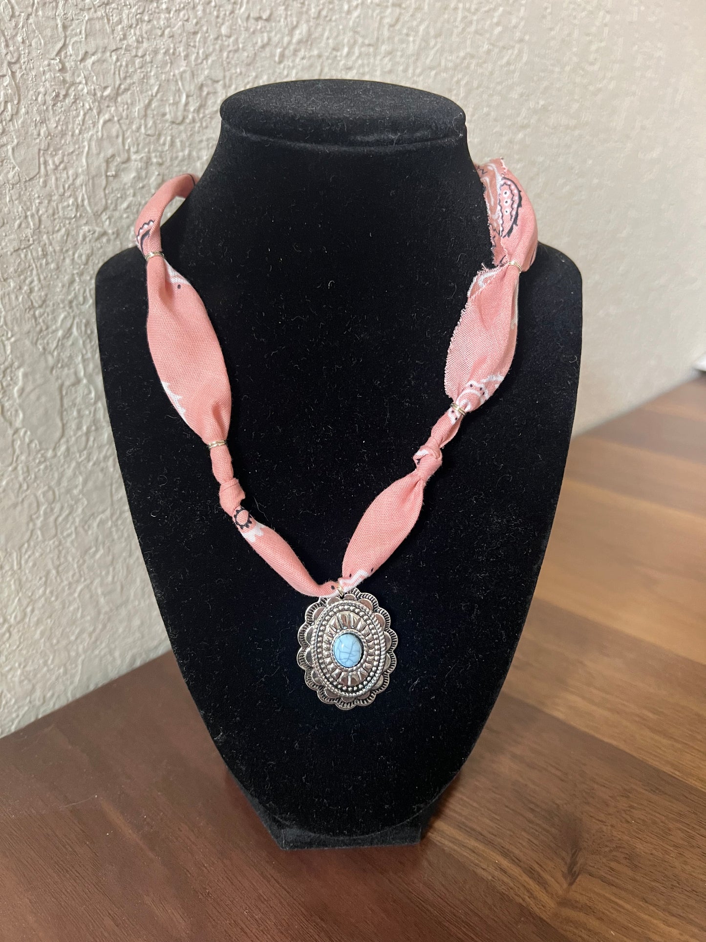 “Georgia Peach” Bandana Necklace