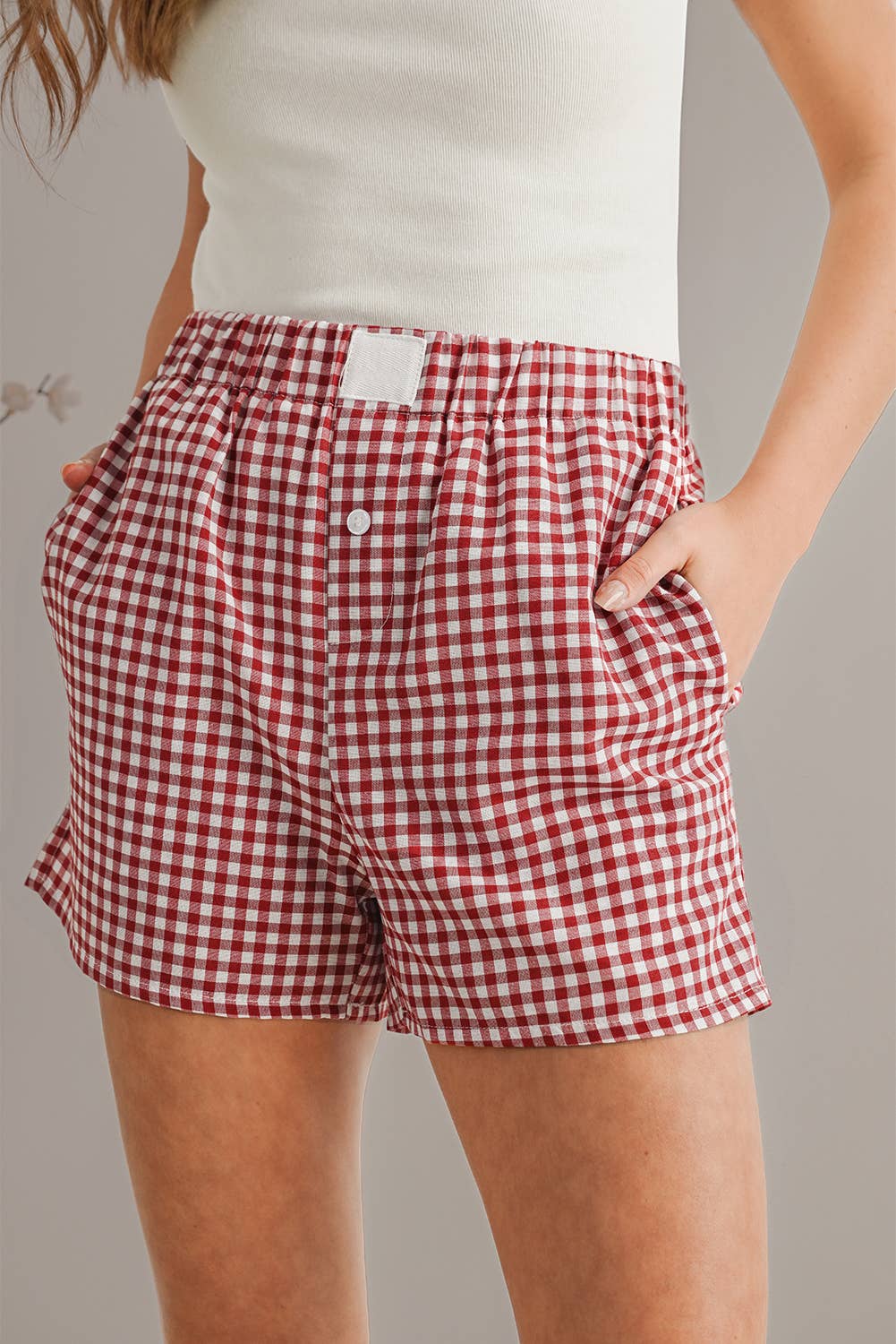 Gingham High Waist Shorts