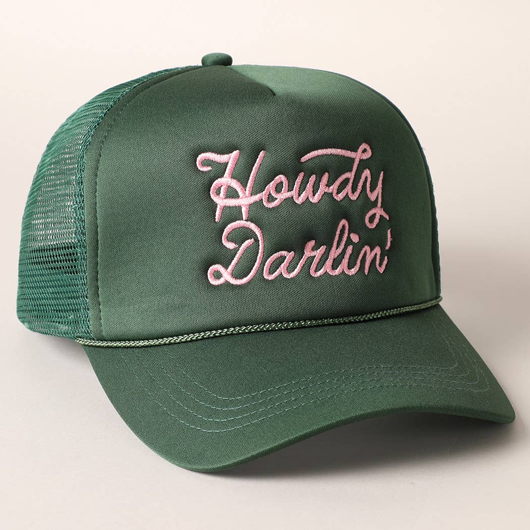 Howdy Darlin' Embroidered Mesh Back Trucker Hat