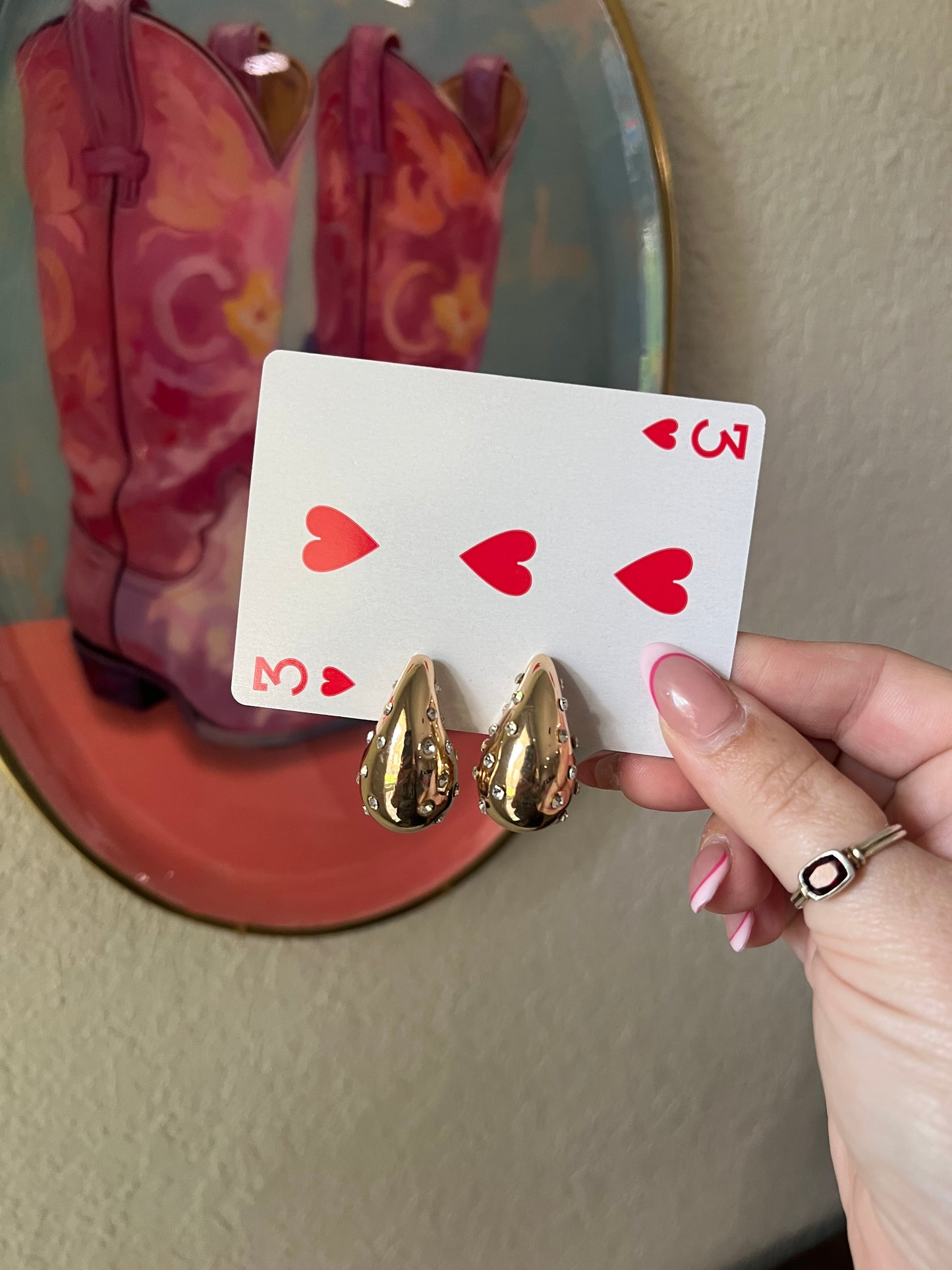 Gold Tear Drop Earrings