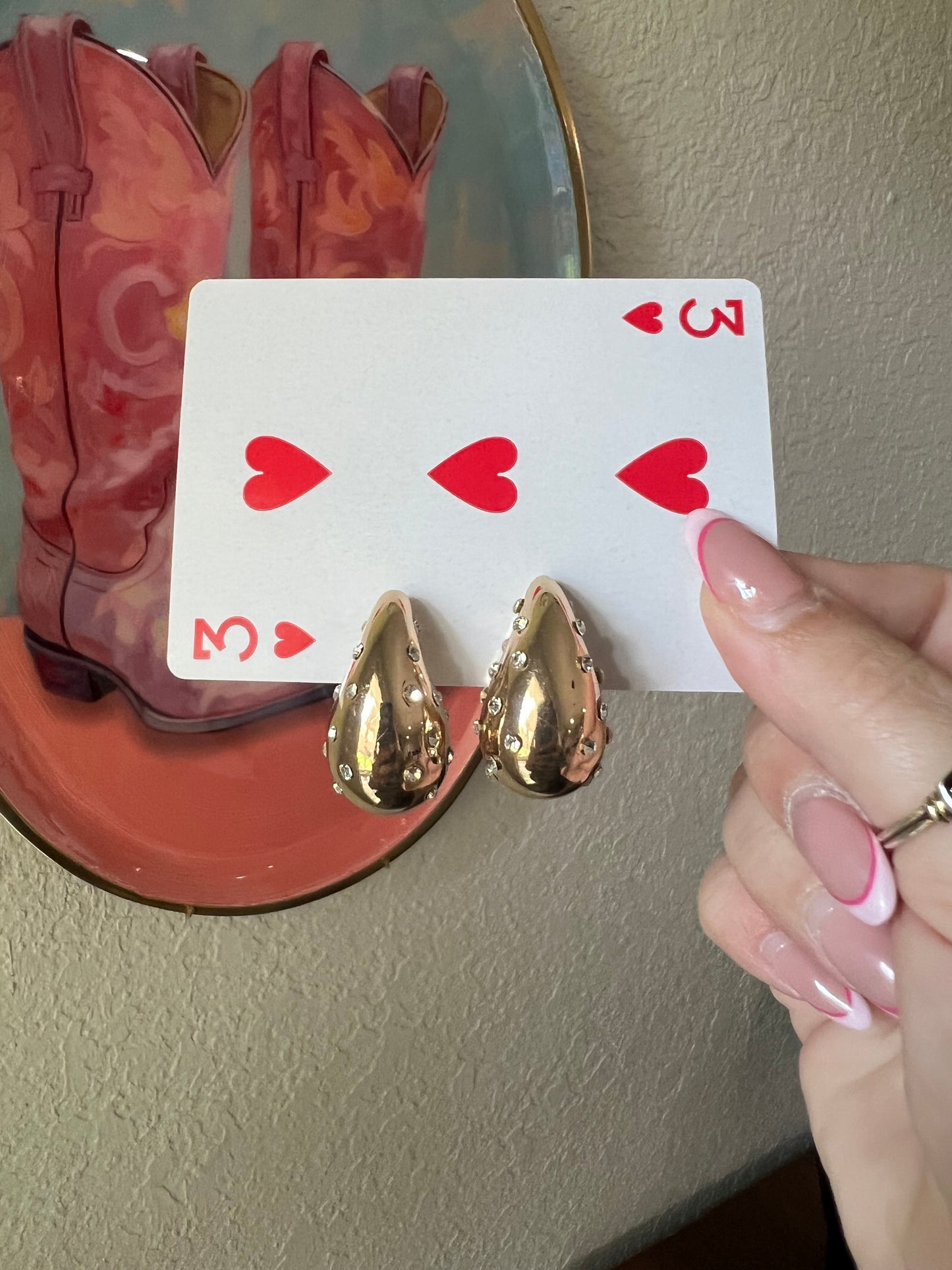 Gold Tear Drop Earrings