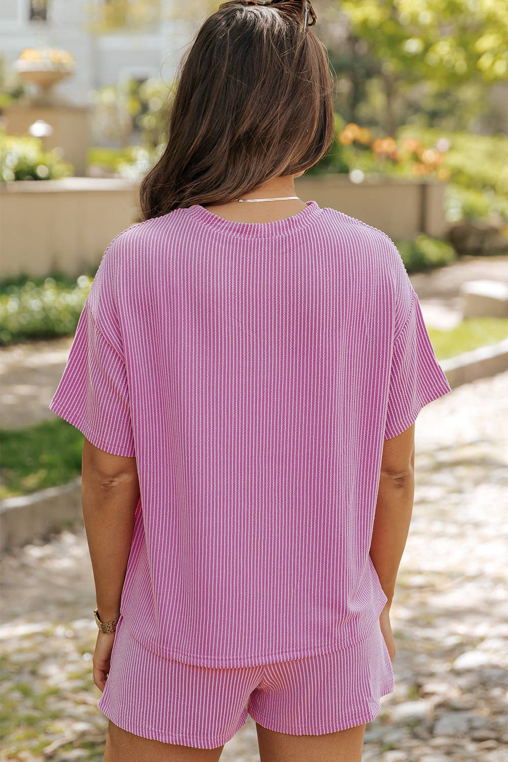 Textured Tee and Shorts Two-piece Set | S-XL