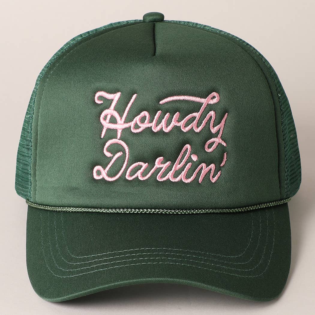 Howdy Darlin' Embroidered Mesh Back Trucker Hat