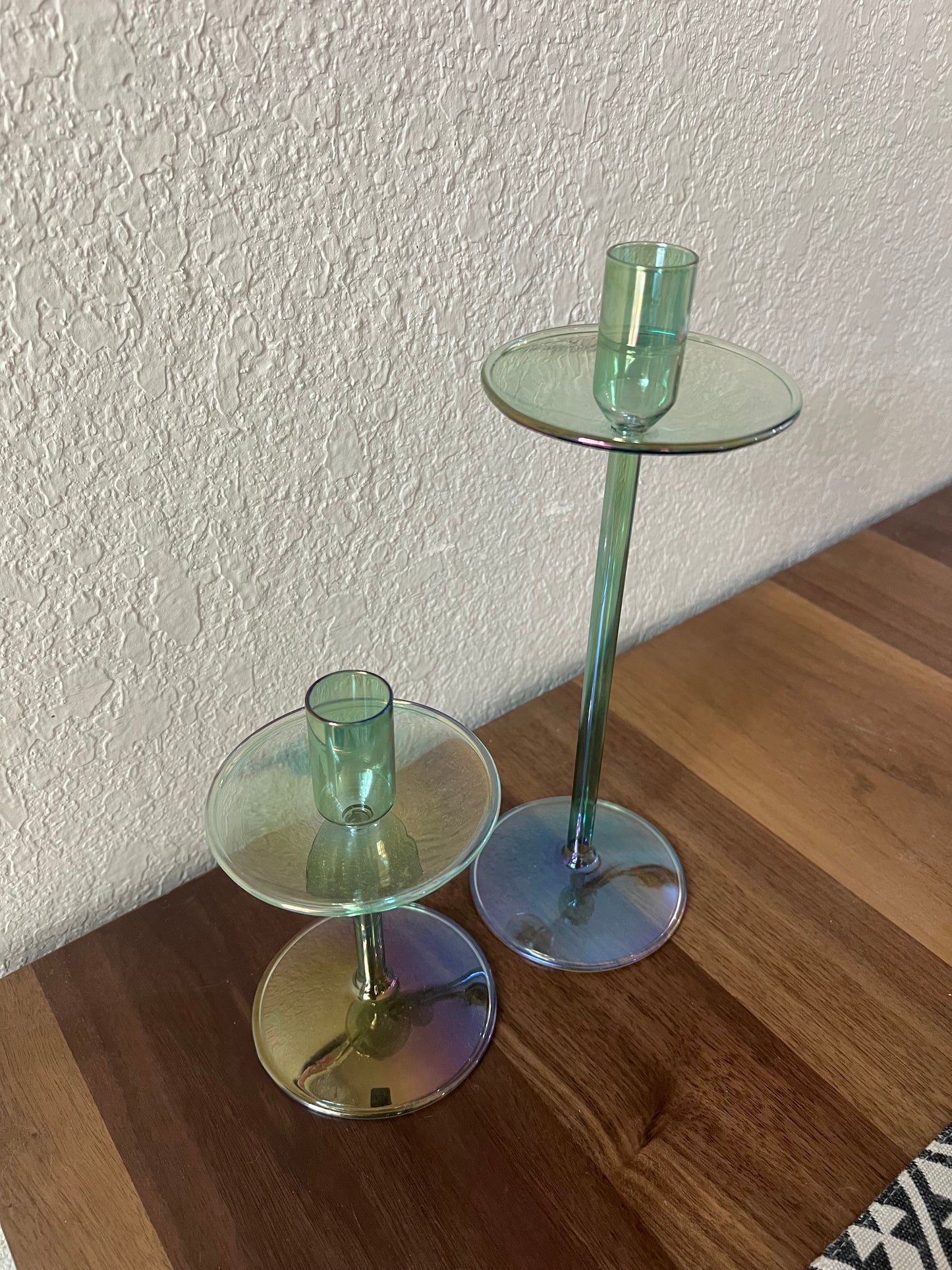 “The Jungle” Iridescent Tapered Candle Holder Set
