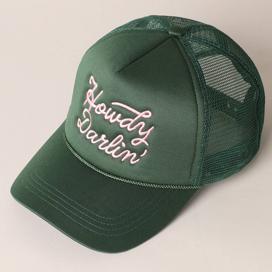 Howdy Darlin' Embroidered Mesh Back Trucker Hat