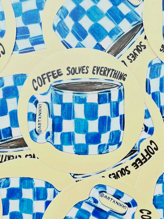 Coffee "coffee solves everything" Sticker