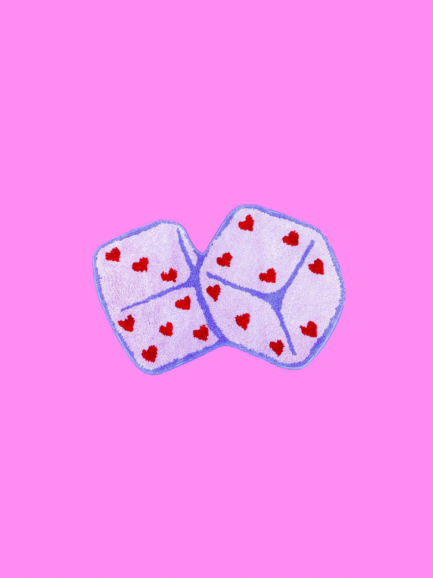 Pink Dice with Hearts Rug