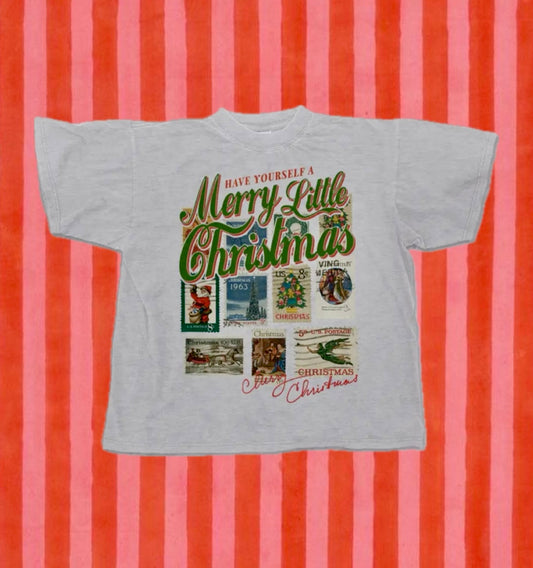 Have a Merry Christmas, Stamps Boxy Cotton T-Shirt