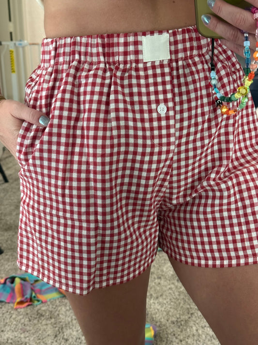 Gingham High Waist Shorts