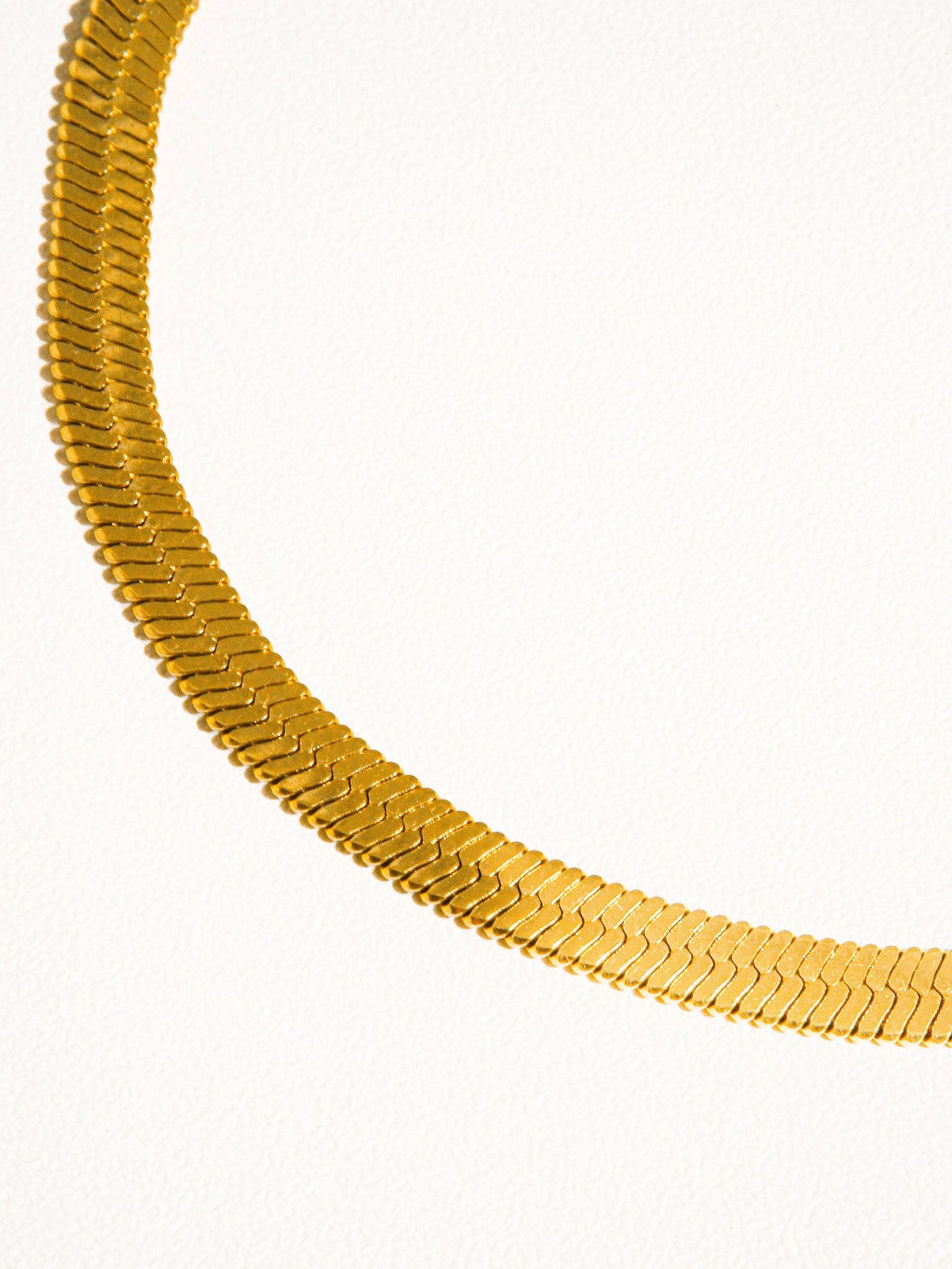18K Gold Non-Tarnish Flat Snake Bracelet