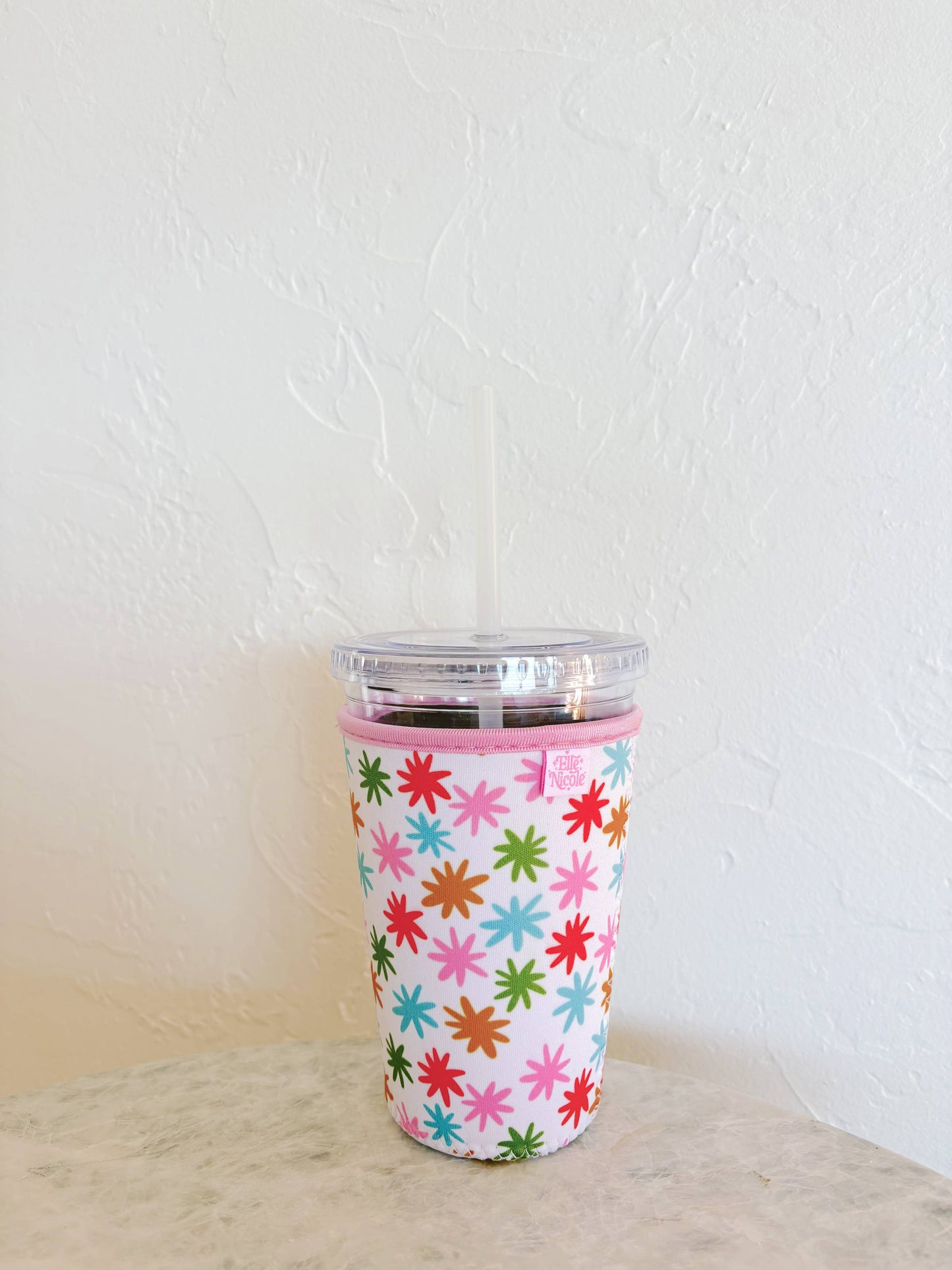 Coffee Cup Cover - Rainbow Stars - Iced Drink Sleeve