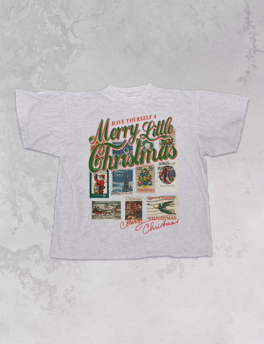 Have a Merry Christmas, Stamps Boxy Cotton T-Shirt